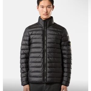 Stone Island Loom Woven Chambers Recycled Nylon Down Jacket - Navy